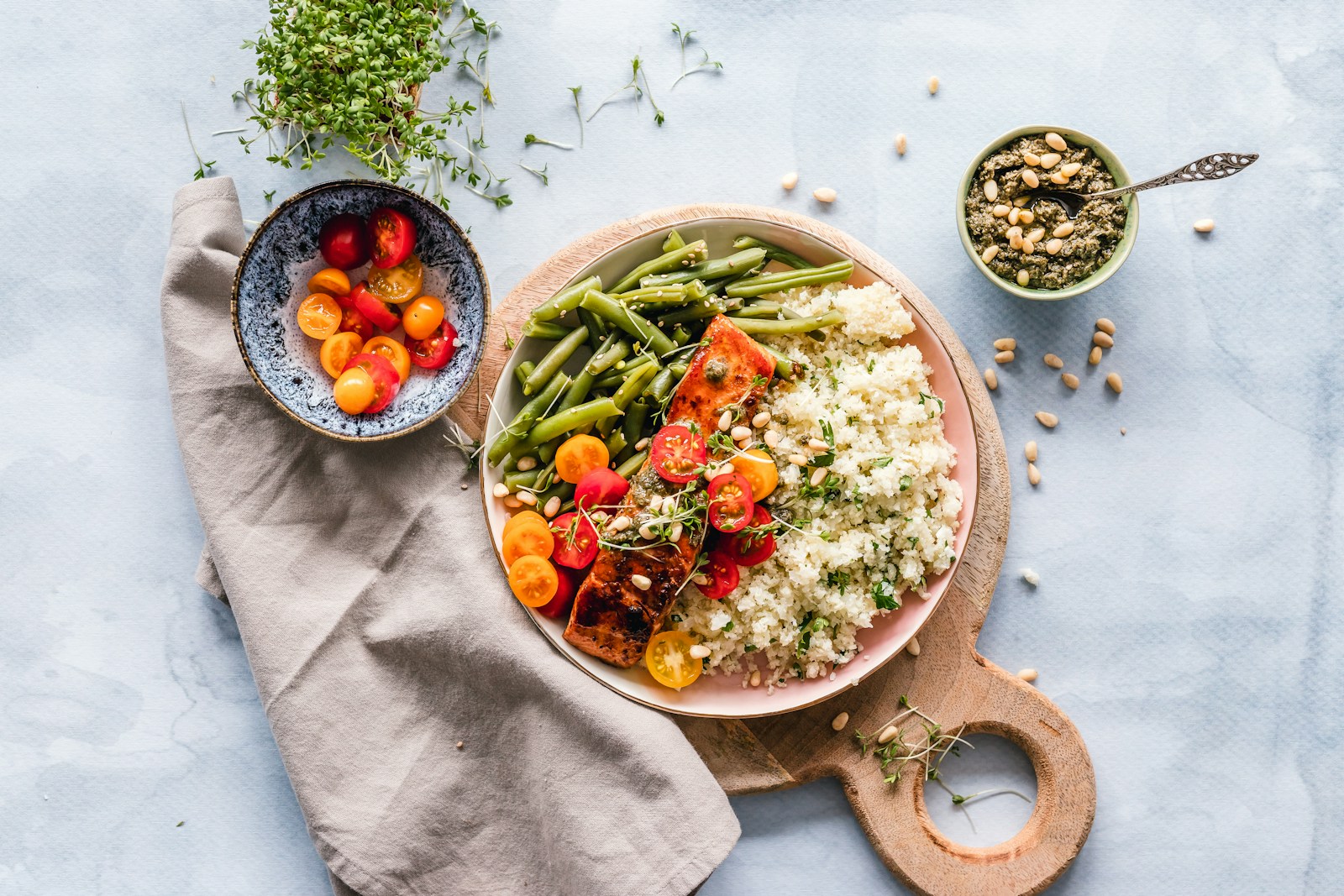 A colorful prepared meal